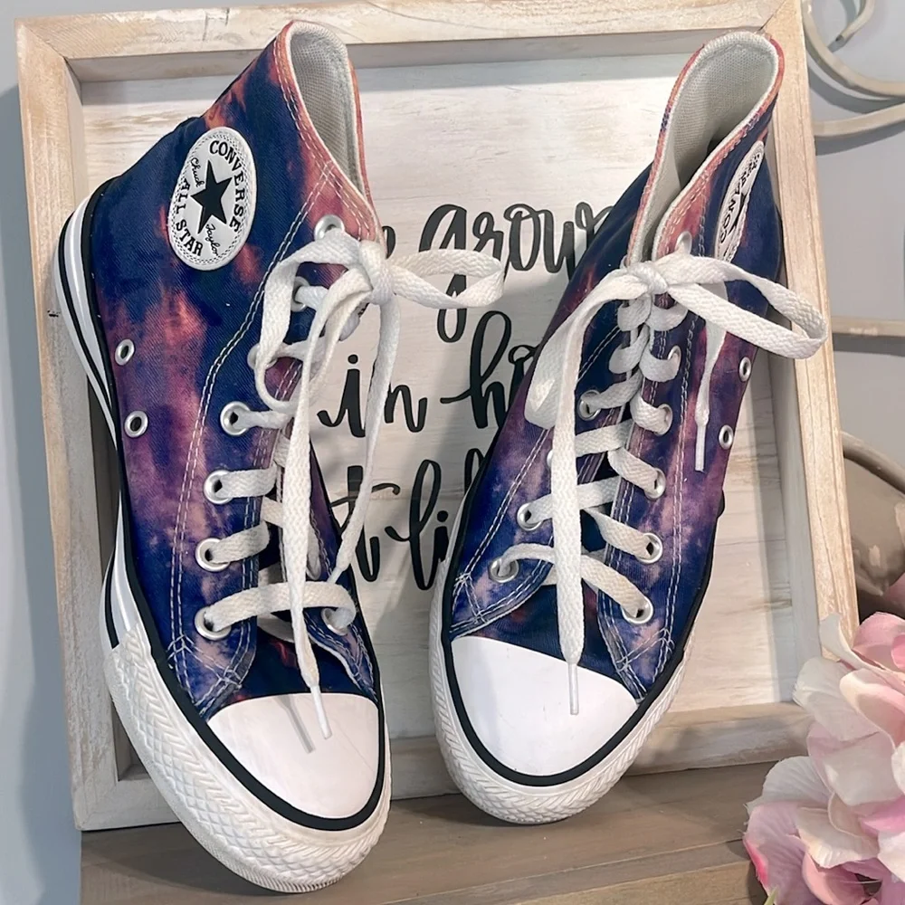Converse High-Top Sneakers Purple Tie Dye